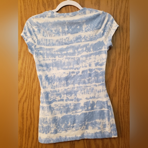 Cute Lite blue and white ladies short sleeve tshirt with "not my first rodeo" - Picture 3 of 4